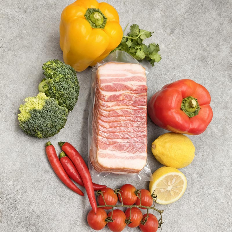 Busta sottovuoto termoretraibile in PVDC per bacon