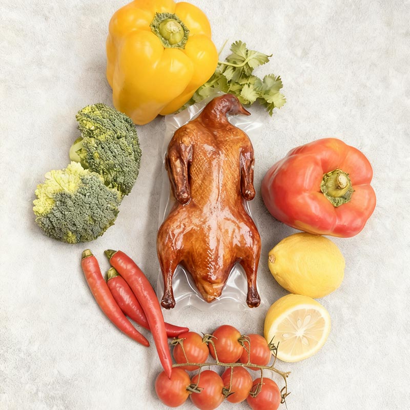 Busta termoretraibile sottovuoto in PVDC per imballaggio alimentare pronto al consumo